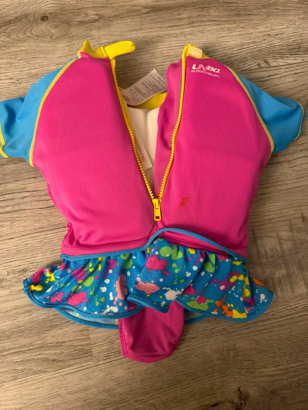 Speedo Pink & Blue Short-Sleeve Girls' Swim Flotation outfit
